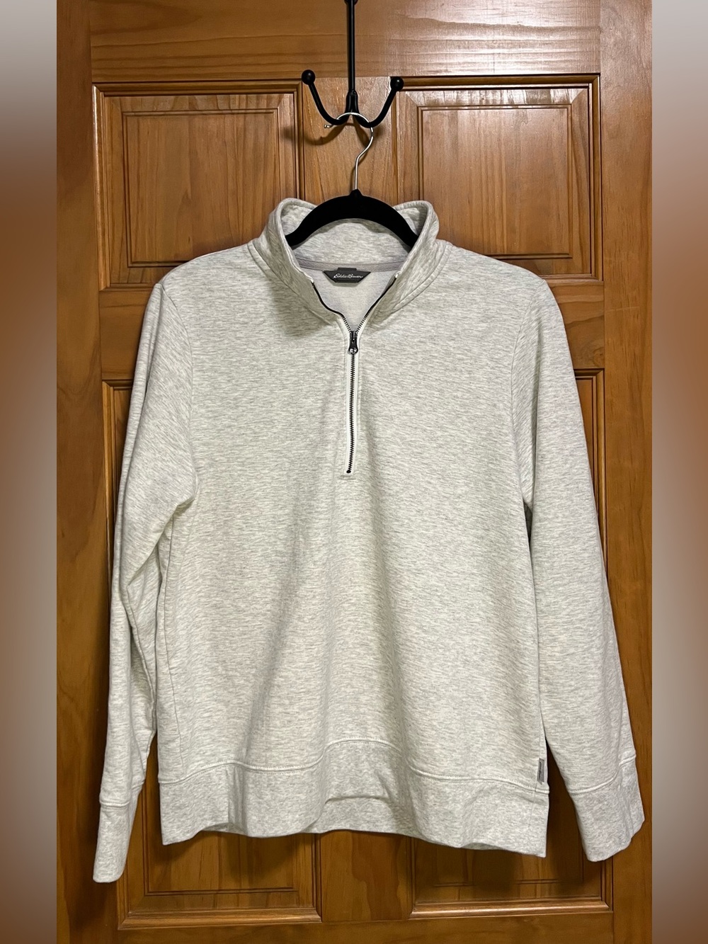 Eddie Bauer Light Gray Quarter-Zip Sweater